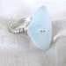 Sea Glass Ring, Soft Blue on Sterling Silver Wire