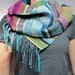 Beth- Punchy Magenta, Peacock and Gray Handwoven Scarf