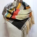 Ava- Handwoven Silver and Saffron Scarf