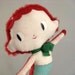 Lili the Mermaid Doll. One-of-a-kind handmade rag doll. GREEN Bow.