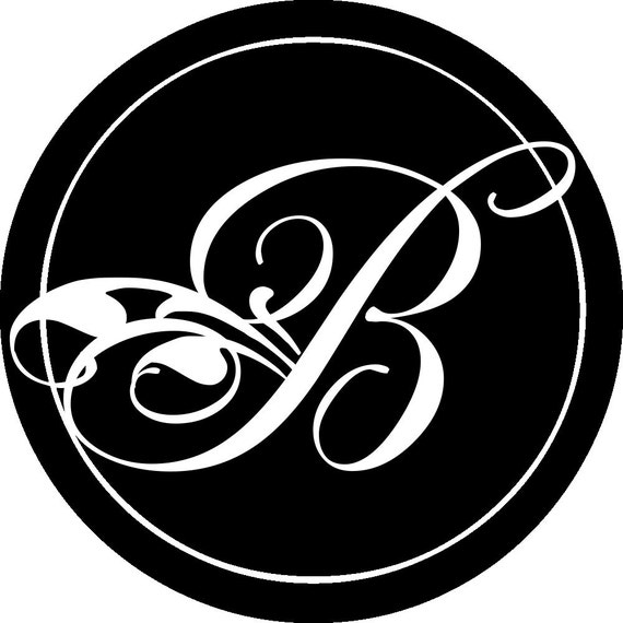 Stunning Flourish Circle Wedding Monogram by PopVinylStudio