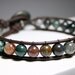 Men's Jasper Leather Wrap Bracelet - brown leather beaded wrap