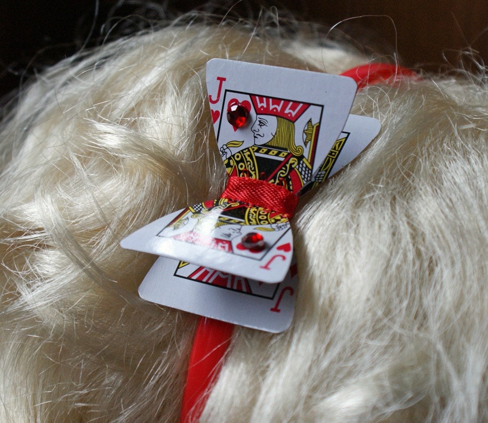 Alice in Wonderland Playing Card Headband red