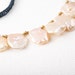 Blush Pink Keshi Pearls, Vermeil, Sterling Silver, Teal Linen Necklace