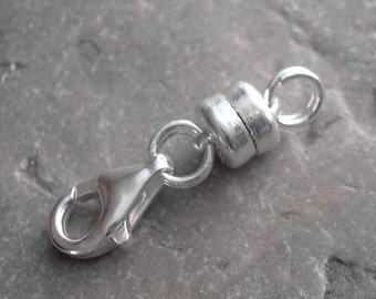 Sterling Silver Jewelry Extender, Magnetic Clasp Converter For Bracelets, Chain