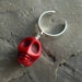 Skull Cuff Earring, Cartilage Jewelry, Red Ear Cuff, Goth Earring