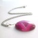 Druzy Agate Geode Pendant, Pink & Magenta Stone Necklace