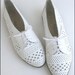 Vtg 80s Woven White Huarache Tooled Leather Lace-Up OXFORDS Shoes 7