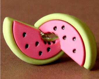 Miniature Watermelon Slice Earrings - Sassy Watermelon Studs