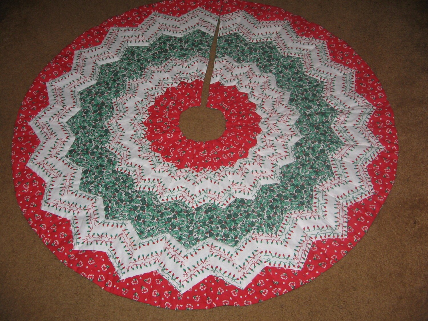 quilted chevron christmas tree skirt quilted chevron christmas tree skirt
