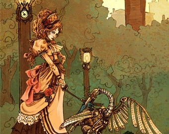 Autumn Stroll 8x10 steampunk victoriana art print