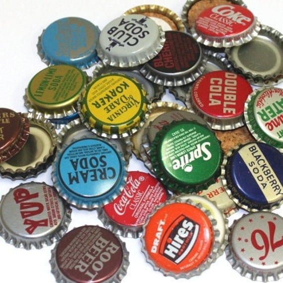 100 Vintage Random Bottle Caps Collectible Craft Jewelry Coke
