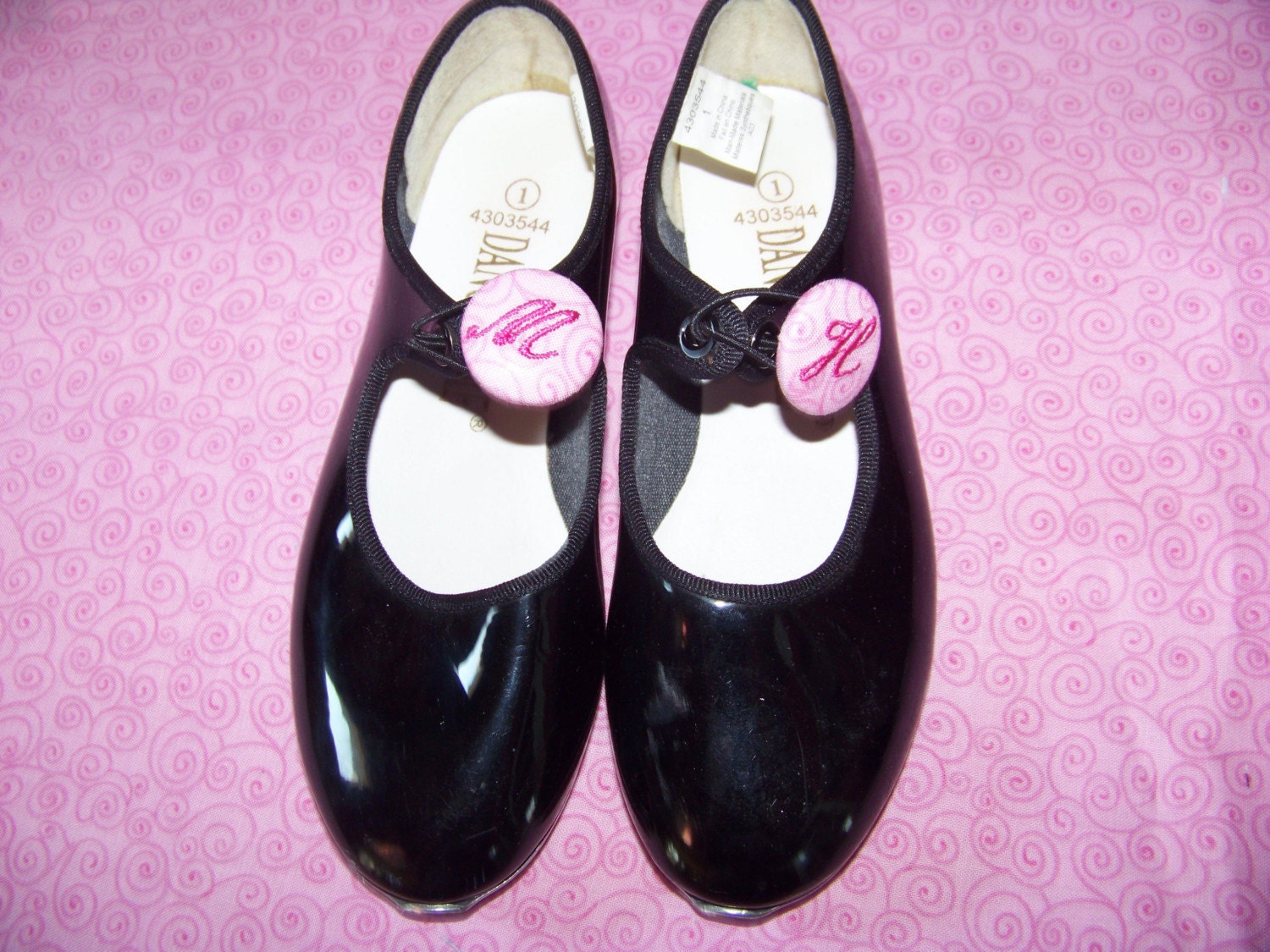 Custom personalized tap shoe elastic tie band set