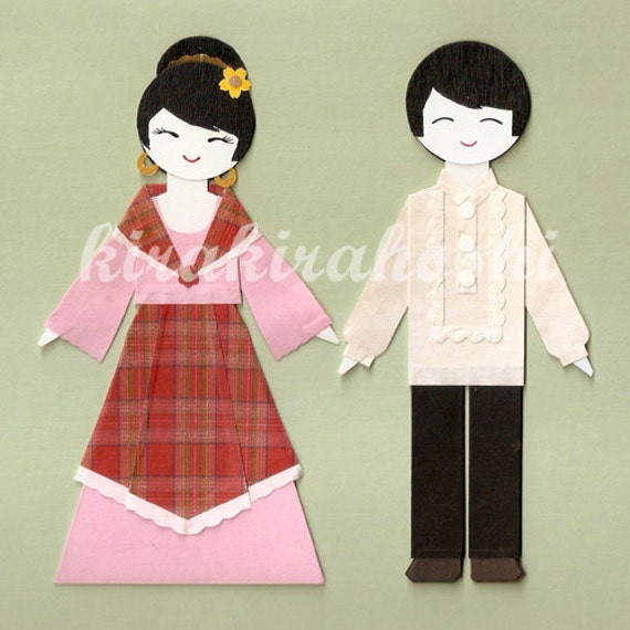 Items similar to FILIPINO BOY and GIRL Couple in Barong ...