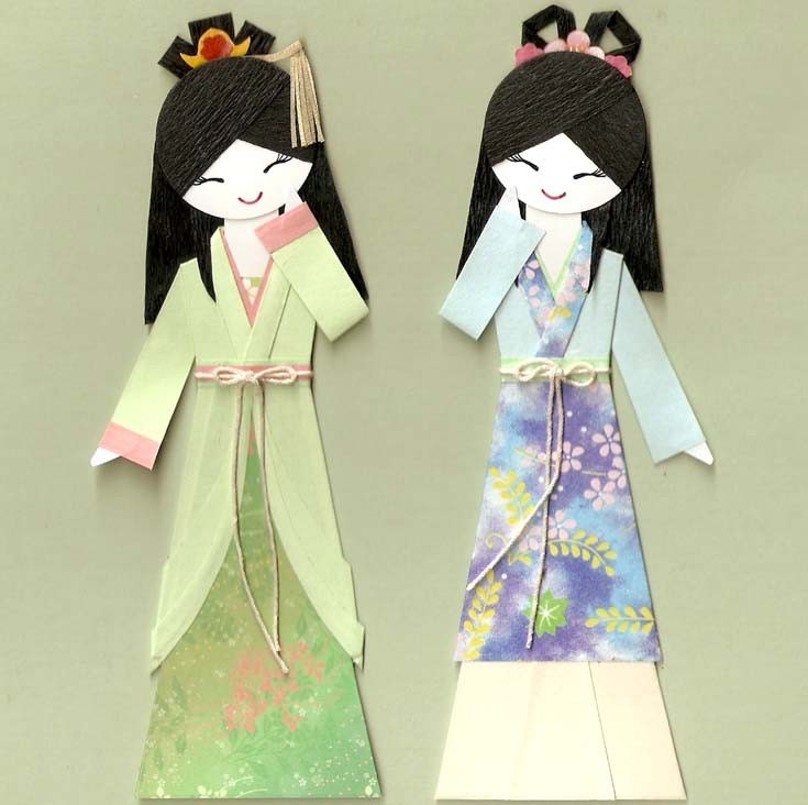 CHINESE ORIENTAL GIRL IN HANFU PAPER DOLL CARD by kirakirahoshi