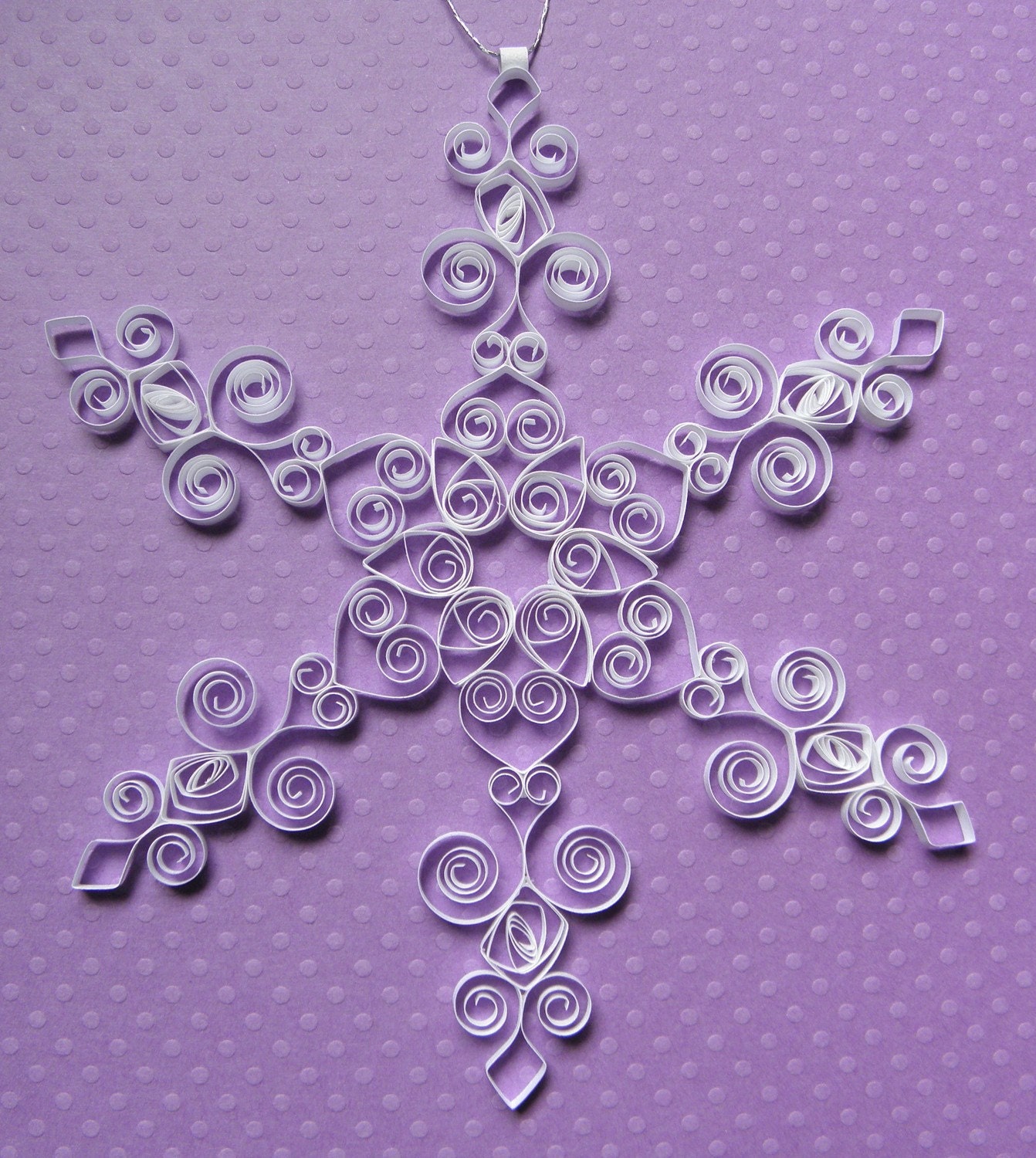 Christmas Ornament: 'Winter Wonderland' white quilled snowflake ornament gift packaged christmas decoration holiday decor tree ornament