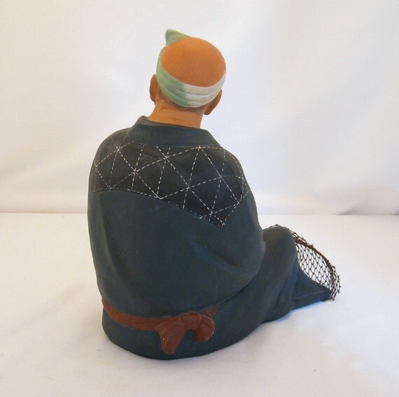 Vintage 1950's Hakata Urasaki Doll Fisherman with Net