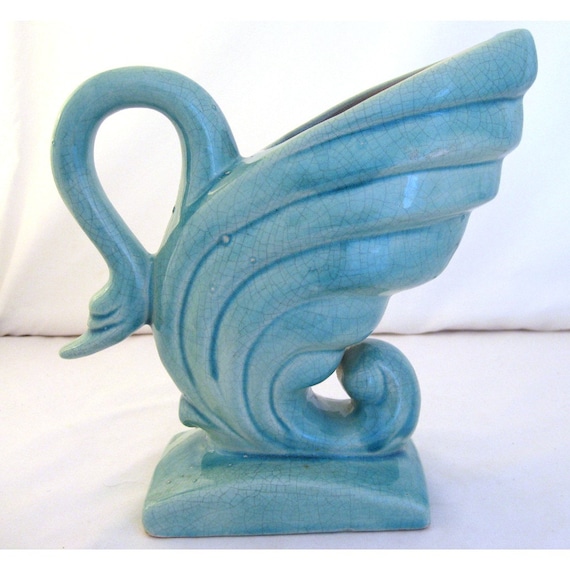 Vintage Gonder Pottery Swan Vase Mid Century Modern Piece