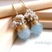 The Laurent - fresh earrings with big faceted aquamarine and silver sea pearls