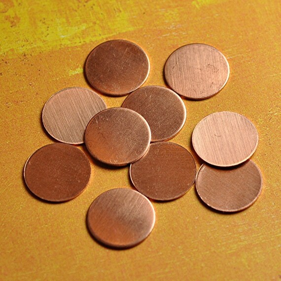 22g Solid Copper Blank Discs 3/8 inch Round Great size to