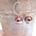 Silver earrings. Hoop earrings. Pearl earrings. Brushed silver gray pearl drop earrings. COIN