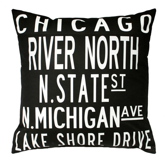 Items similar to CHICAGO Ecofriendly Destination Pillow on Etsy