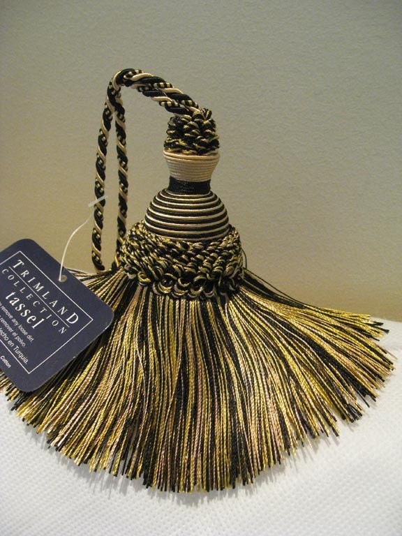 Lush 4 1 2 Inch Ruched Key Tassel Black And Gold By WestEggStudio   Il Fullxfull.43586158 