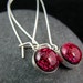 Dichroic Glass Earrings - Cranberry Pink Dangles