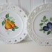 Vintage Milk Glass Fruit Decorative Plate Pair