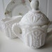 RESERVED ITEM Vintage Milk Glass Daisy & Buttons Cream and Sugar Set