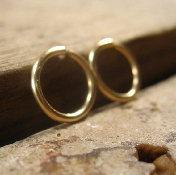 Gauged Hoop Earring Endless Gold Hoop Earrings Thick Gauge