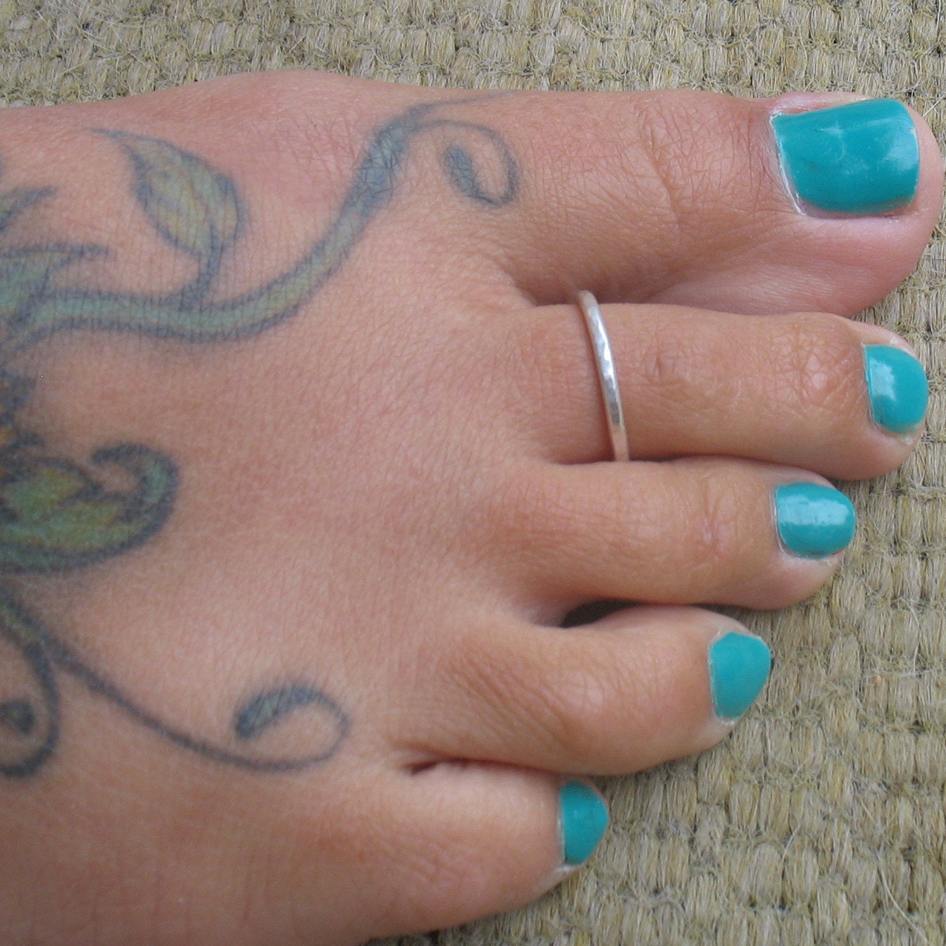 Toe Rings Sterling Silver Adjustable Full Hammered by MysticMoons