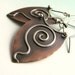Mixed Metal Rustic Earrings - Spiral Copper Earrings With Sterling Silver - Modern Tribal Jewelry - Metalsmith Jewelry