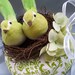 Lime Green White Birds Nest Spring Wedding Ring Bearer Pillow Madison Damask