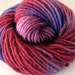 Hand Dyed Bulky Wool Alpaca Roving Yarn- Raspberry Ice