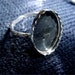 Adjustable ring blank with oval bezel cup and patterned band - handmade in .925 sterling silver - any size - HANDMADE - for glass resin poly clay or cabochons