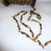 Beady twisty brass chain - vintage closed link - 2 feet