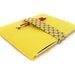 Yellow iPad felt sleeve with Polka dot Amy Butler fabric strap - gadget iPad sleeve - gadget case - unisex - iPad protector sleeve