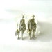 Stud earring sterling silver-Handmade-Travelers-Lost wax method-Men with suitcases-Modern-Figure