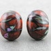 Cerise......organic lampwork (2) CABOCHONS Growing Edge Glass SRA