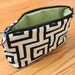 Black and White Maze Cosmetic Bag or Pencil Case - 9 in x 6 in Zip Pouch
