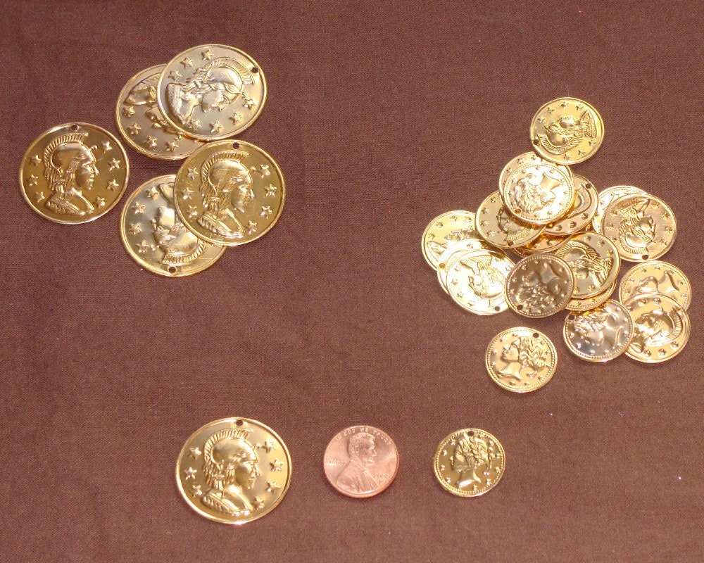 DESTASH gold roman coins gypsy coins large and medium 40