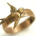 Brass Swallowtail Bird Ring - antique brass bird ring