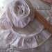 White Quilt Binding Ruffle Trim with ecru Picot Edging 1 and a 1\/2 yard length x 2 6\/16 width