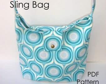 Purse Sewing Pattern - Sling Bag Pattern PDF - diy Pattern, INSTANT DOWNLOAD