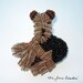 AIREDALE TERRIER dog beaded art pin/ pendant w/ cord (Ready to ship)