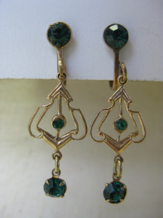 Petite Gold Dangle Sparkle vintage earrings