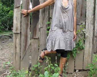 30 USD SALE..Alexa dress...Gray mix silk S-M