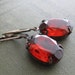 Dark Red Jewel Earrings . Madeira Topaz Earrings . Estate Style Jewelry - Fay