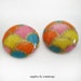 2pcs Harlequin Mosaic Round Multicolor acrylic Cabochons